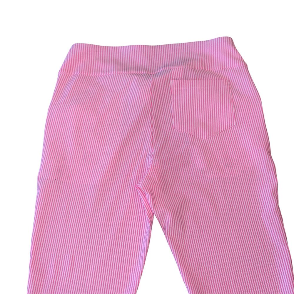 Resort Wear Lilly Pulitzer Luxletic Corso Pant Havana Pink Seersucker Striped 12 - Picture 8 of 10